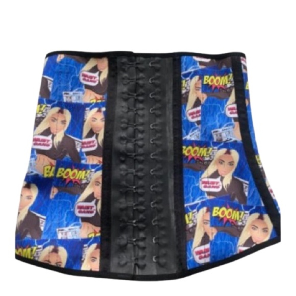 Premadonna by Ann Chery Comic Book Waist Gang Latex Underbust Waist Cincher S